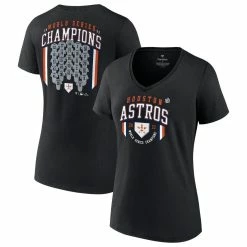Flash Sale ✨ Women's Fanatics Branded Black Houston Astros 2022 World Series Champions Jersey Roster V-Neck T-Shirt 🎉