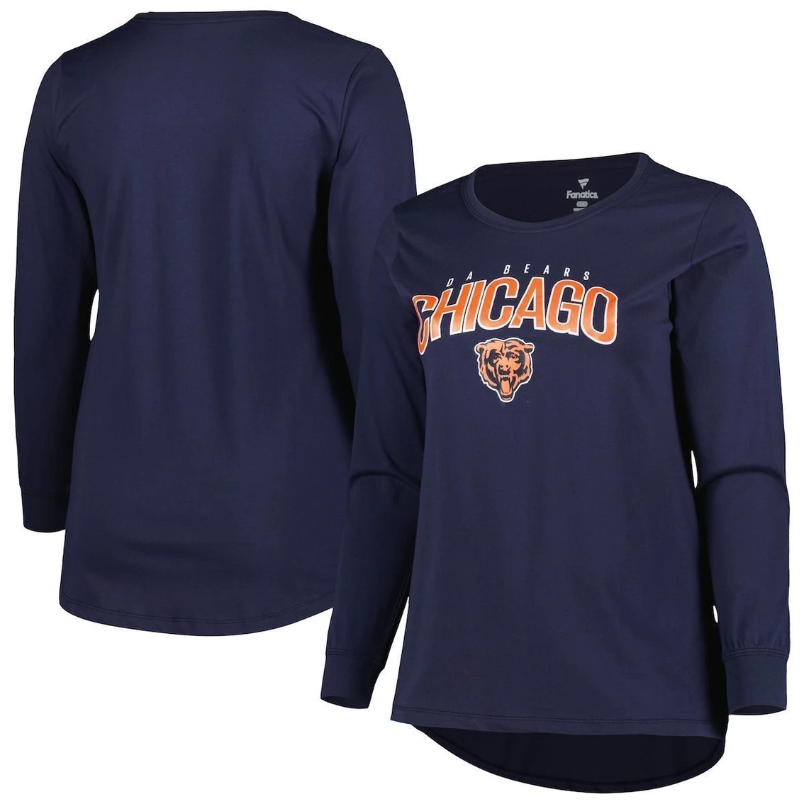 Best reviews of β¨ Women's Fanatics Branded Navy Chicago Bears Plus Size Measure Distance Scoop Neck Long Sleeve T-Shirt π - Image 2