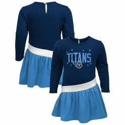 Best Pirce 🔔 Outerstuff 👧 Girls Preschool Navy/Light Blue Tennessee Titans Heart To Heart Jersey Tri-Blend 👗 Dress 🛒