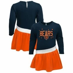 Best deal ⭐ Outerstuff 👧 Girls Infant Navy/Orange Chicago Bears Heart To Heart Jersey Tri-Blend 👗 Dress 😉