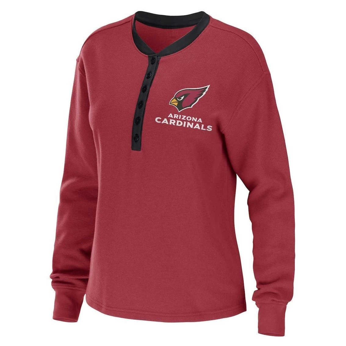 Flash Sale π₯° Women's WEAR By Erin Andrews Cardinal Arizona Cardinals Waffle Henley Long Sleeve T-Shirt 𧨠- Image 3