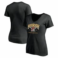 Flash Sale 👏 Women's Fanatics Branded Black Pittsburgh Pirates Hometown V-Neck T-Shirt ✔️