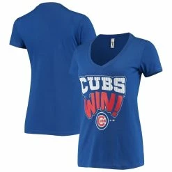 Discount ✔️ BreakingT 👩 Women's Royal Chicago Cubs Hometown Tri-Blend V-Neck T-Shirt 😉