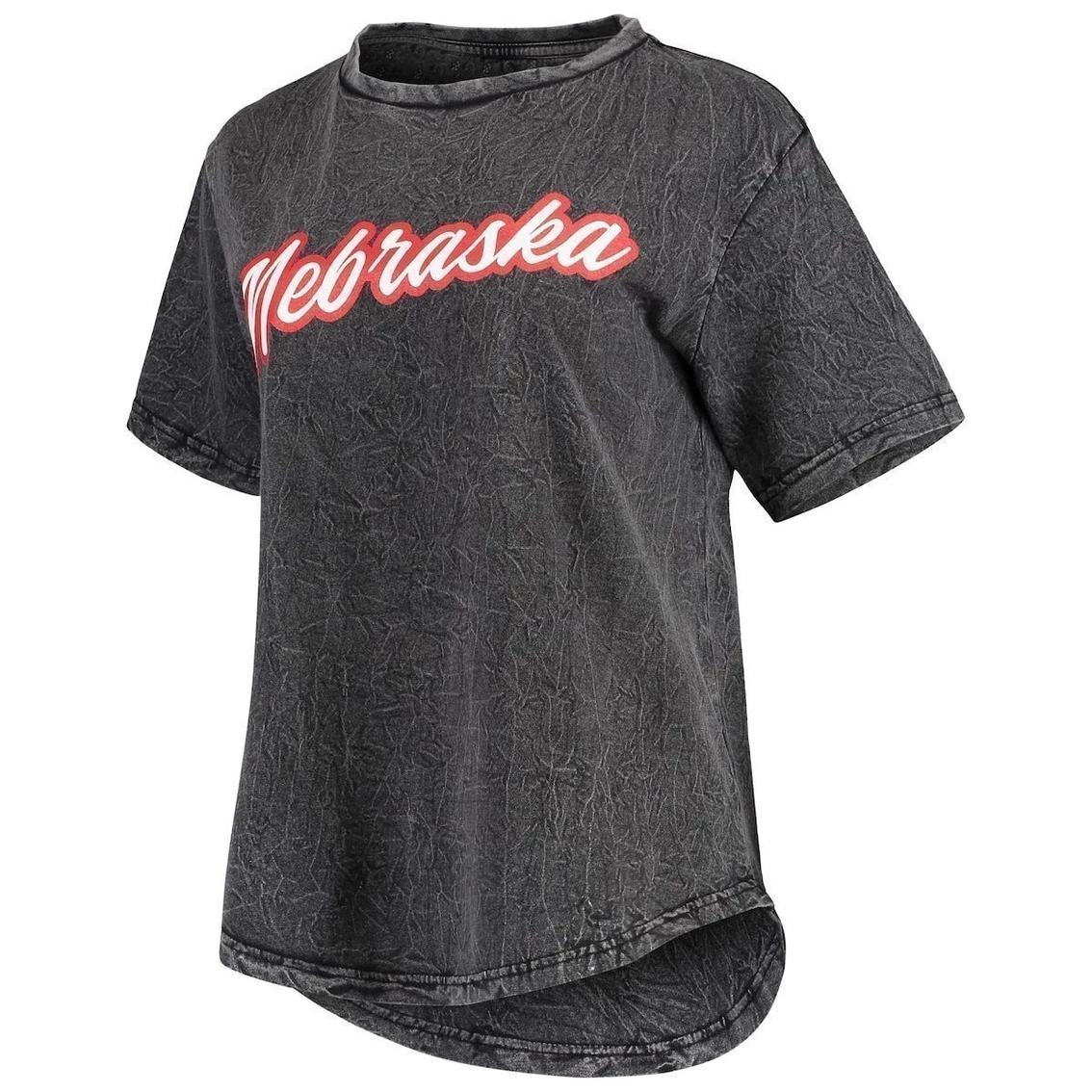 Flash Sale π Women's Pressbox Black Nebraska Huskers Shortstop Mineral Wash T-Shirt π - Image 3