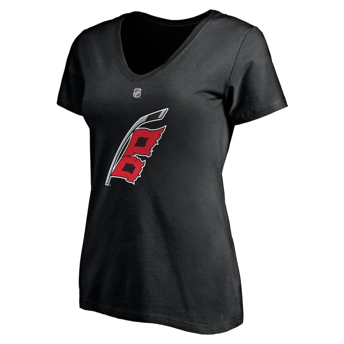 Brand new π Women's Fanatics Branded Sebastian Aho Black Carolina Hurricanes Alternate Authentic Stack Name & Number V-Neck T-Shirt π₯ - Image 3