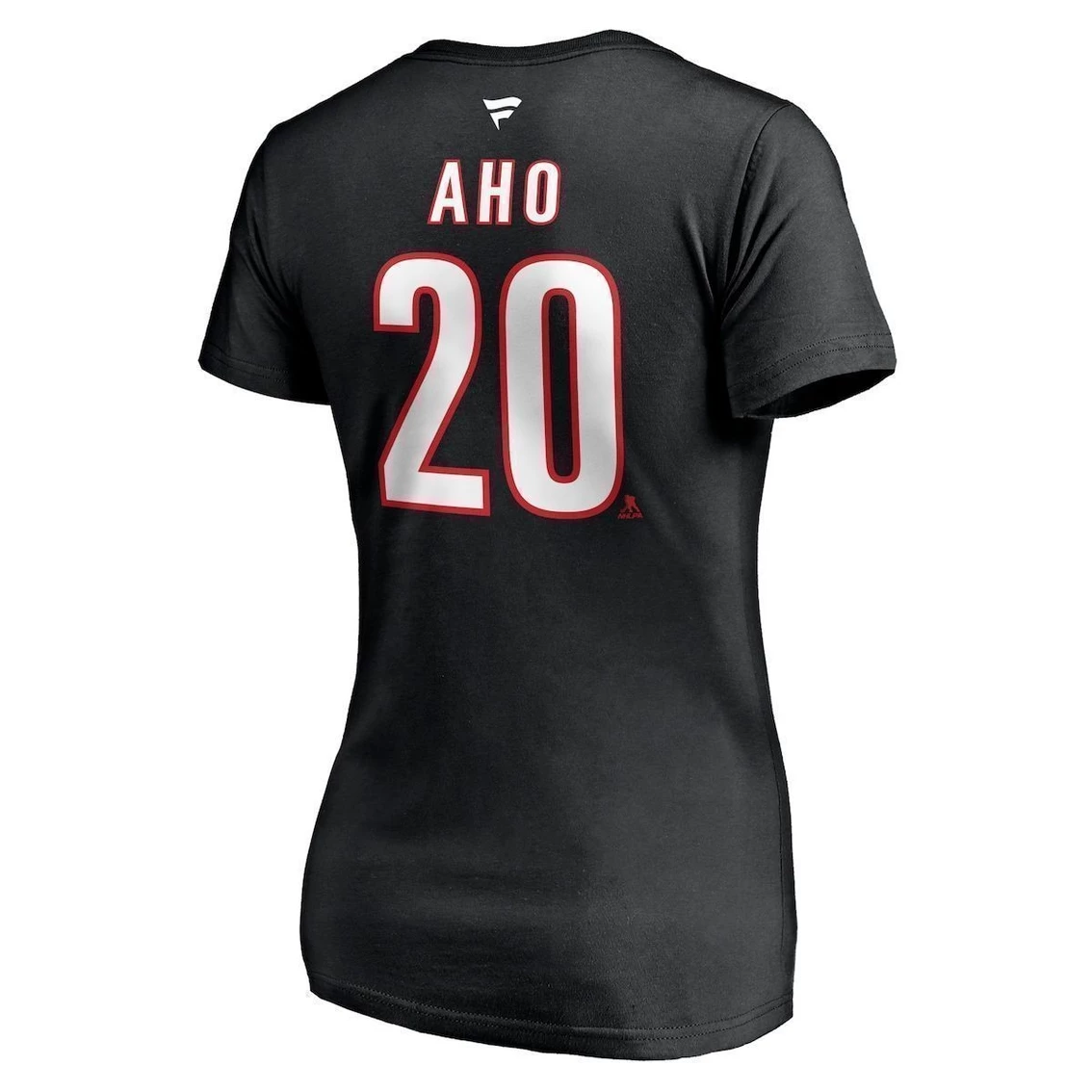 Brand new π Women's Fanatics Branded Sebastian Aho Black Carolina Hurricanes Alternate Authentic Stack Name & Number V-Neck T-Shirt π₯ - Image 4