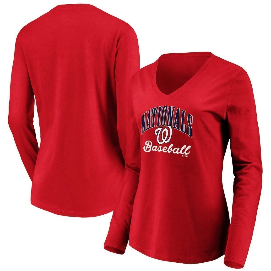 Best reviews of π₯ Women's Fanatics Branded Red Washington Nationals Victory Script V-Neck Long Sleeve T-Shirt β€οΈ