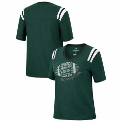 New π Women's Colosseum Heathered Green Michigan State Spartans 15 Min Early Football V-Neck T-Shirt β¨