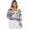 Wholesale 🥰 Ashley Juniors Flannel Plaid Crop Hoodie With Sherpa Lining 🎉