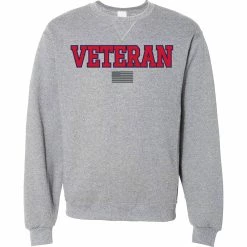 Best Sale 🧨 J America "Veteran" Fleece Crew Sweatshirt 🤩