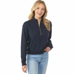 Deals β Tommy Hilfiger Half Zip Cropped Knit Sweatshirt π