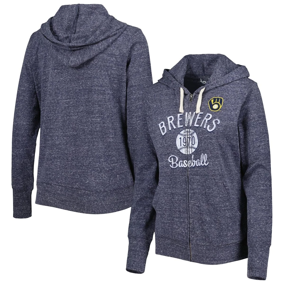 Coupon β¨ Women's Touch Navy Milwaukee Brewers Training Camp Tri-Blend Full-Zip Hoodie β€οΈ
