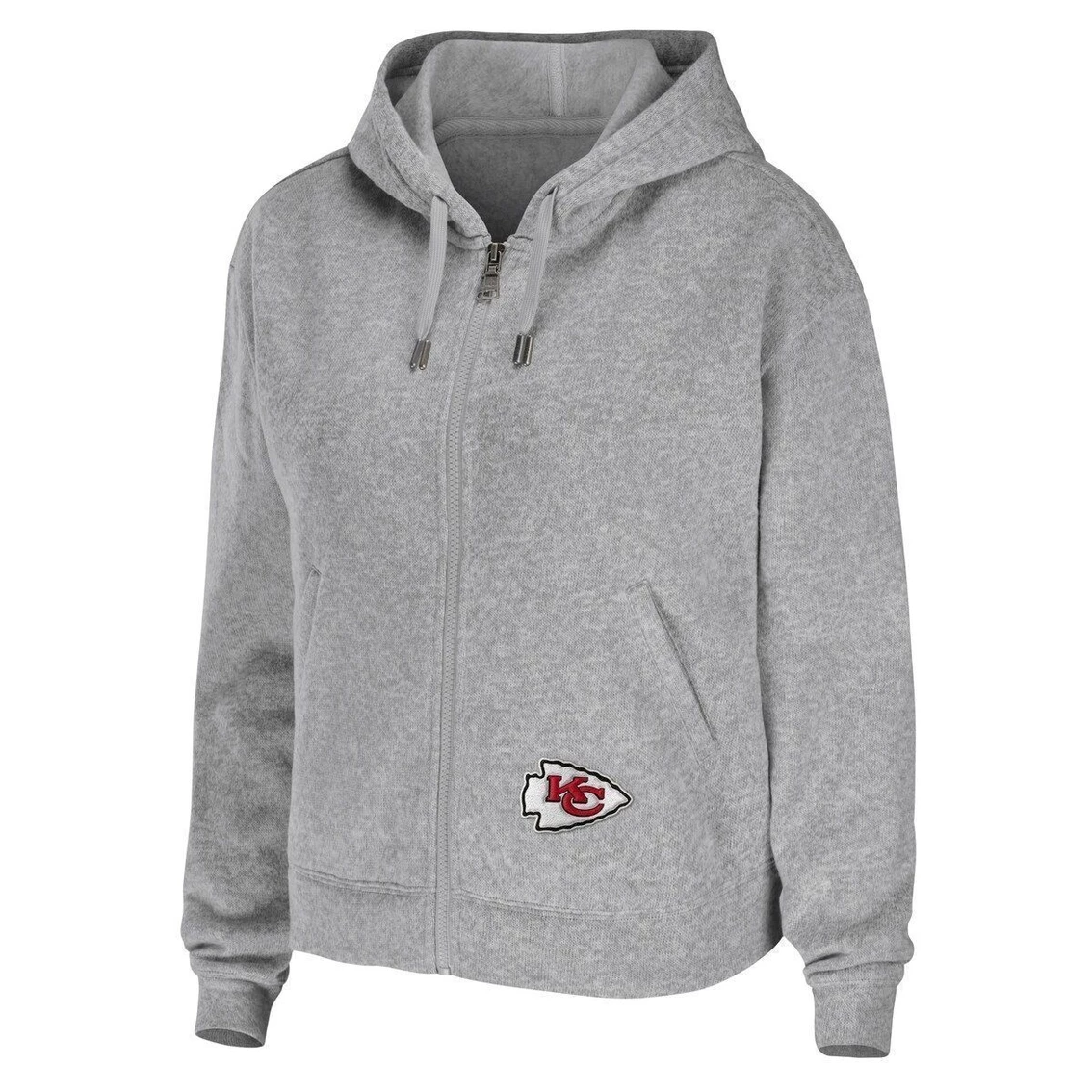 Top 10 π€© Women's WEAR By Erin Andrews Heathered Gray Kansas City Chiefs Team Full-Zip Hoodie π - Image 3
