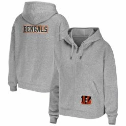 Best Pirce 👍 Women's WEAR By Erin Andrews Heather Gray Cincinnati Bengals Plus Size Full-Zip Hoodie ❤️