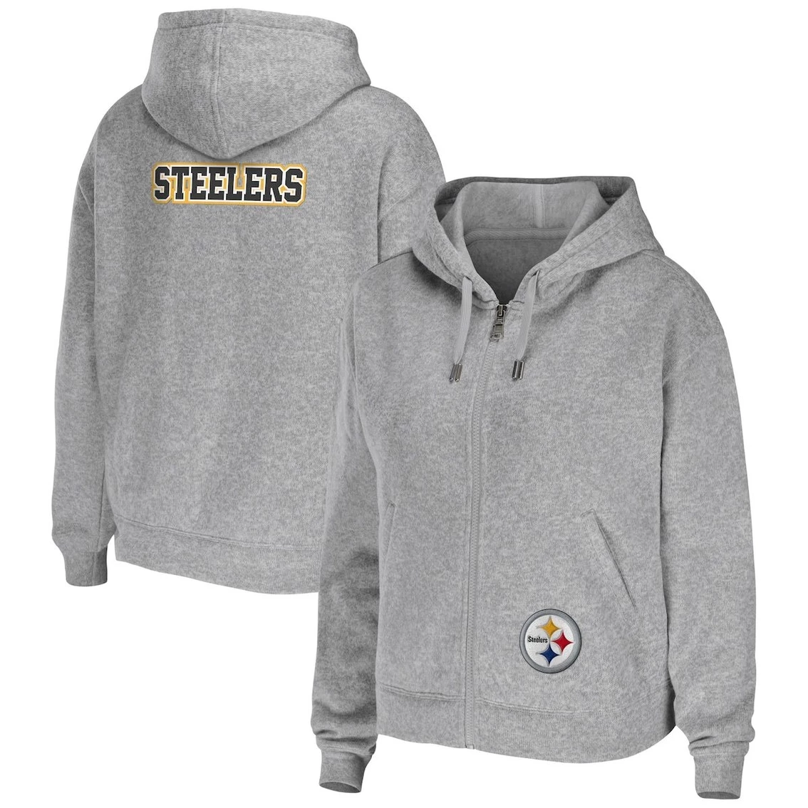 Cheap β Women's WEAR By Erin Andrews Heathered Gray Pittsburgh Steelers Team Full-Zip Hoodie βοΈ