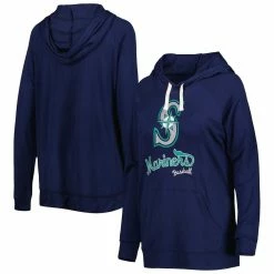 Best Sale 😉 Women's Touch Navy Seattle Mariners Pre-Game Raglan Pullover Hoodie 😍