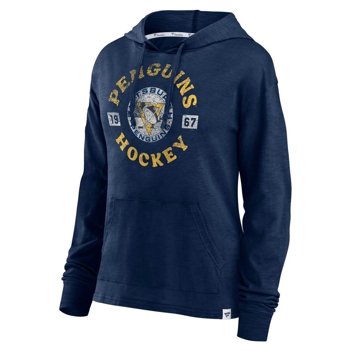 Buy π Women's Fanatics Branded Navy Pittsburgh Penguins Heritage Salvation Waffle Pullover Hoodie π - Image 3