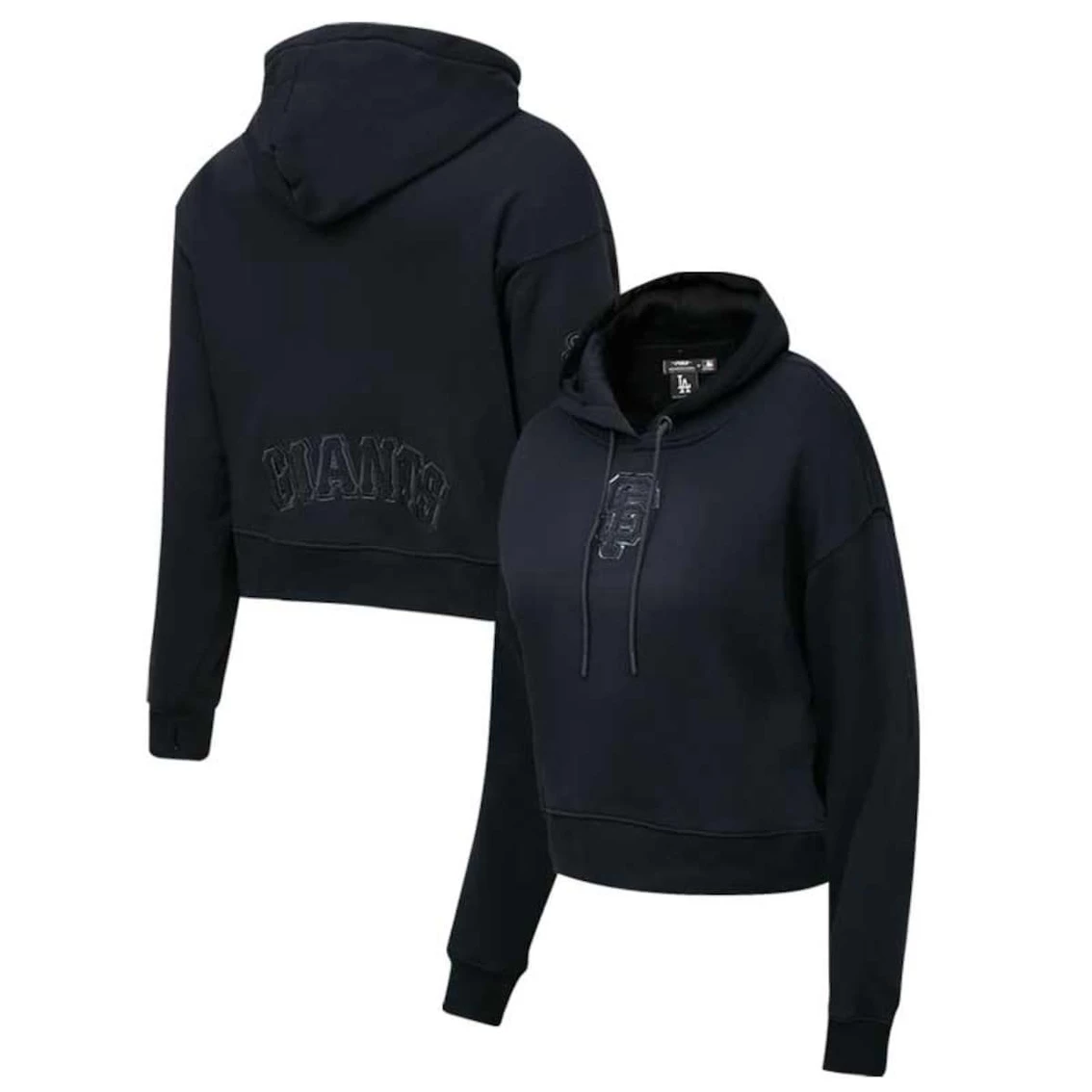 Best deal 𧨠Women's Pro Standard San Francisco Giants Triple Black Cropped Pullover Hoodie π