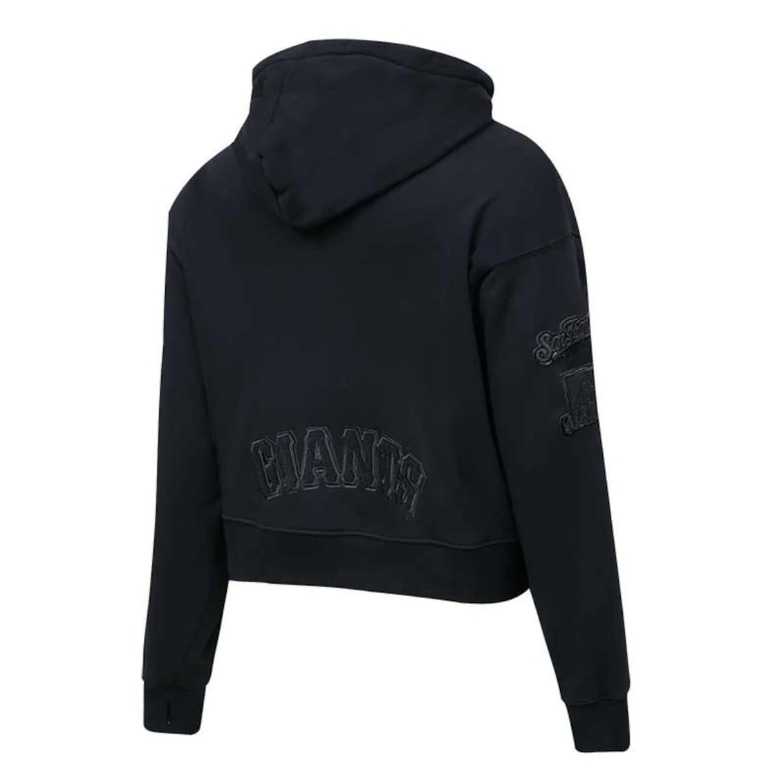 Best deal 𧨠Women's Pro Standard San Francisco Giants Triple Black Cropped Pullover Hoodie π - Image 4
