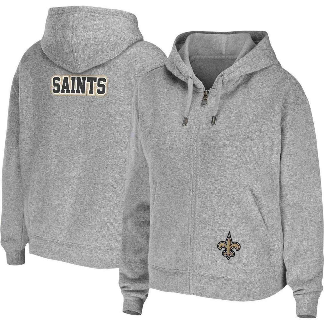 Flash Sale βοΈ Women's WEAR By Erin Andrews Heathered Gray New Orleans Saints Team Full-Zip Hoodie π€© - Image 2