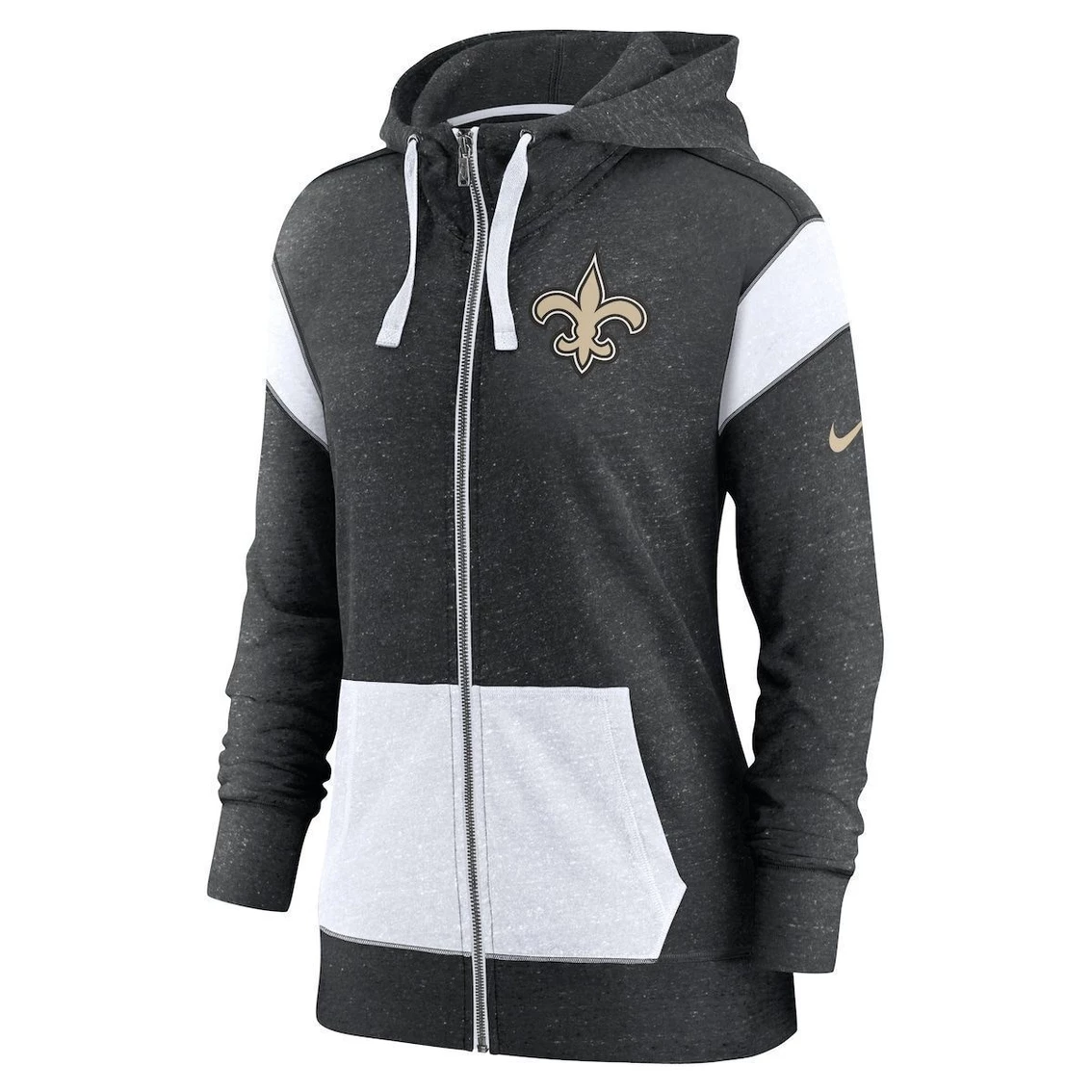 Cheap β Women's Nike Heathered Black/White New Orleans Saints Monaco Full-Zip Hoodie β€οΈ - Image 3
