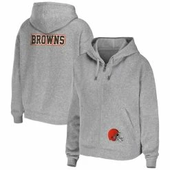 Best Sale π Women's WEAR By Erin Andrews Heather Gray Cleveland Browns Plus Size Full-Zip Hoodie π§¨