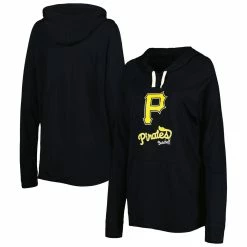 Hot Sale 🎁 Women's Touch Black Pittsburgh Pirates Pre-Game Raglan Pullover Hoodie 🥰