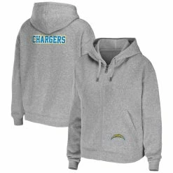 Top 10 π― Women's WEAR By Erin Andrews Heathered Gray Los Angeles Chargers Team Full-Zip Hoodie π