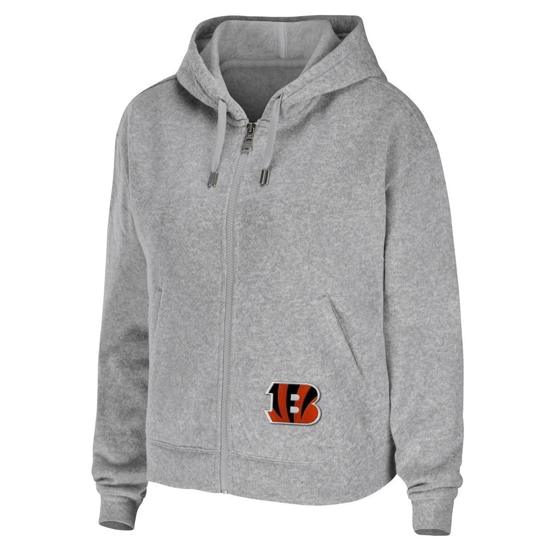 Best Pirce β Women's WEAR By Erin Andrews Heathered Gray Cincinnati Bengals Team Full-Zip Hoodie β€οΈ - Image 3