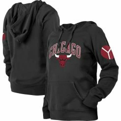 Best Sale π Women's New Era Black Chicago Bulls 2022/23 City Edition Raglan Pullover Hoodie π₯