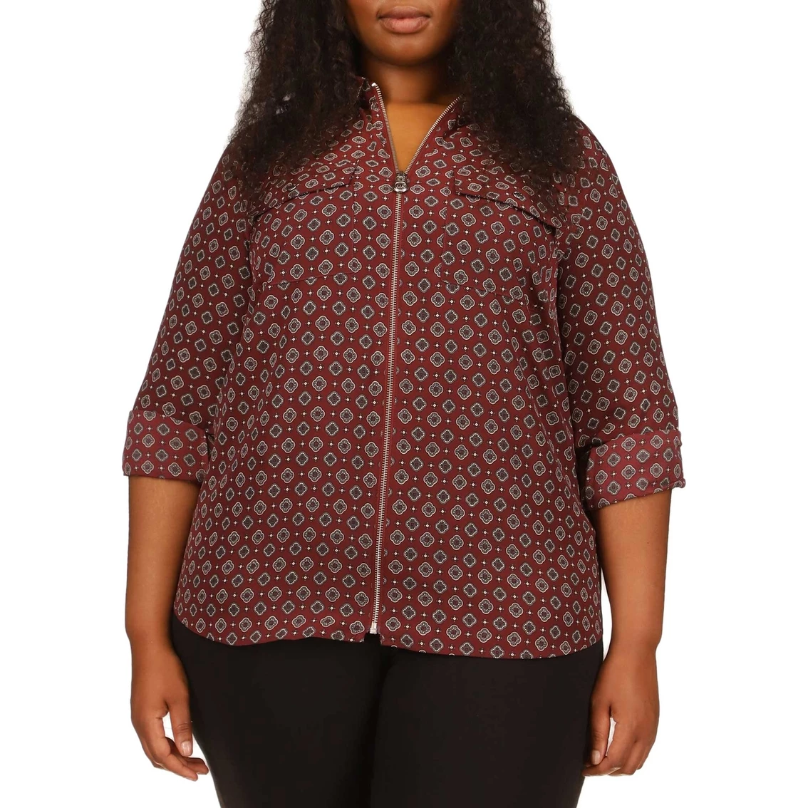 New π Michael Kors Plus Size PJ Foulard Lock Zip π Shirt π₯°