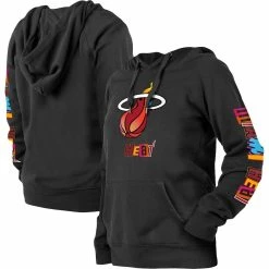 Wholesale 💯 Women's New Era Black Miami Heat 2022/23 City Edition Pullover Hoodie 😉