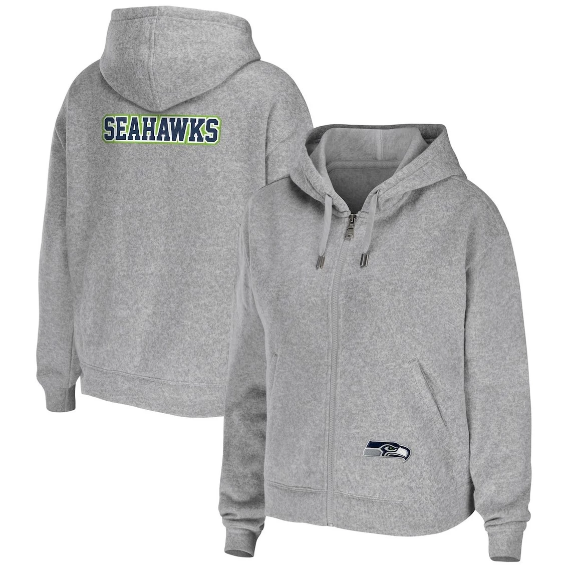Deals π Women's WEAR By Erin Andrews Heathered Gray Seattle Seahawks Team Full-Zip Hoodie β¨