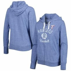 Wholesale ⭐ Women's Touch Royal Texas Rangers Training Camp Tri-Blend Full-Zip Hoodie 👍