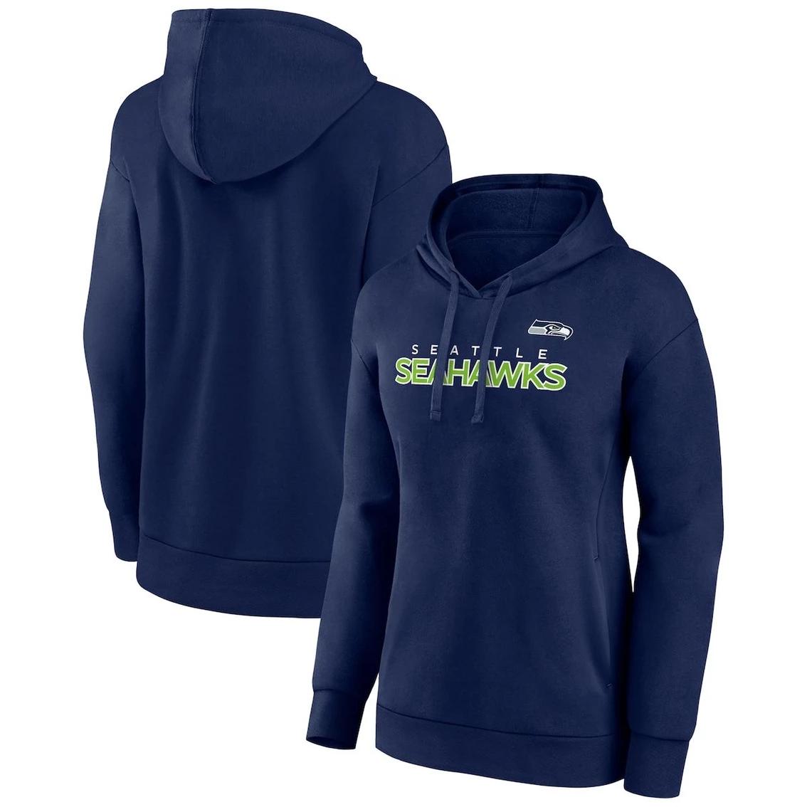 Budget π€© Women's Fanatics Branded College Navy Seattle Seahawks Checklist Crossover V-Neck Pullover Hoodie π