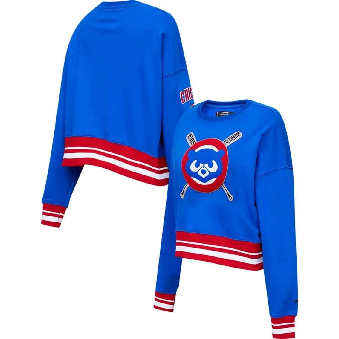 Hot Sale π€© Women's Pro Standard Royal Chicago Cubs Mash Up Pullover Sweatshirt π