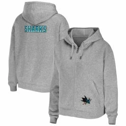 Best Pirce 👏 Women's WEAR By Erin Andrews Heather Gray San Jose Sharks Full-Zip Hoodie 😀