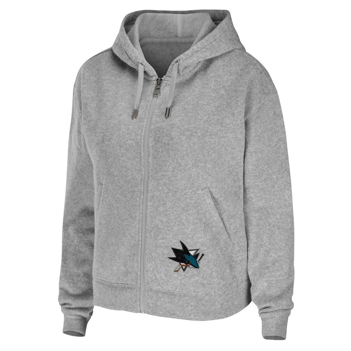 Best Pirce π Women's WEAR By Erin Andrews Heather Gray San Jose Sharks Full-Zip Hoodie π - Image 3
