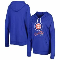 Promo 😀 Women's Touch Royal Chicago Cubs Pre-Game Raglan Pullover Hoodie 🥰