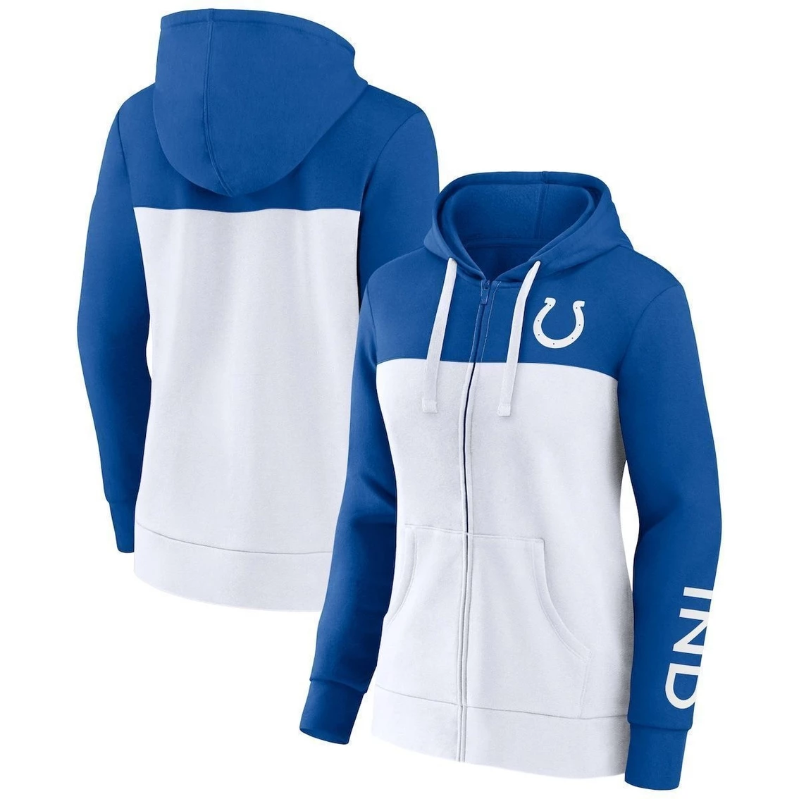 Promo π Women's Fanatics Branded Royal/White Indianapolis Colts Take The Field Color Block Full-Zip Hoodie π