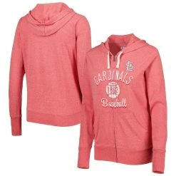 Best Pirce ✔️ Women's Touch Red St. Louis Cardinals Training Camp Tri-Blend Full-Zip Hoodie 🤩