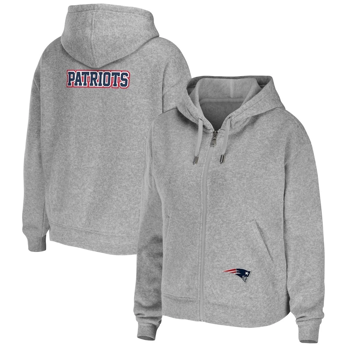 Discount βοΈ Women's WEAR By Erin Andrews Heather Gray New England Patriots Plus Size Full-Zip Hoodie π€©