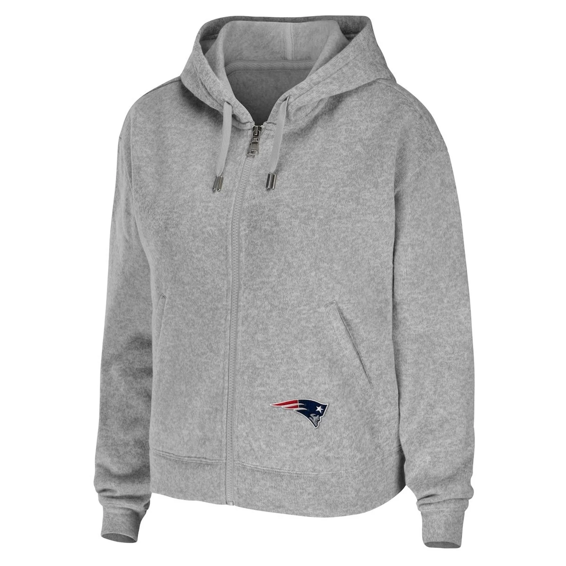 Discount βοΈ Women's WEAR By Erin Andrews Heather Gray New England Patriots Plus Size Full-Zip Hoodie π€© - Image 3