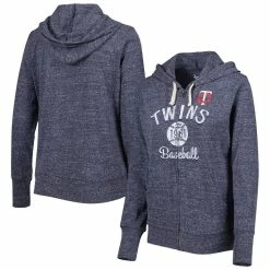 Cheap 👏 Women's Touch Navy Minnesota Twins Training Camp Tri-Blend Full-Zip Hoodie 🛒