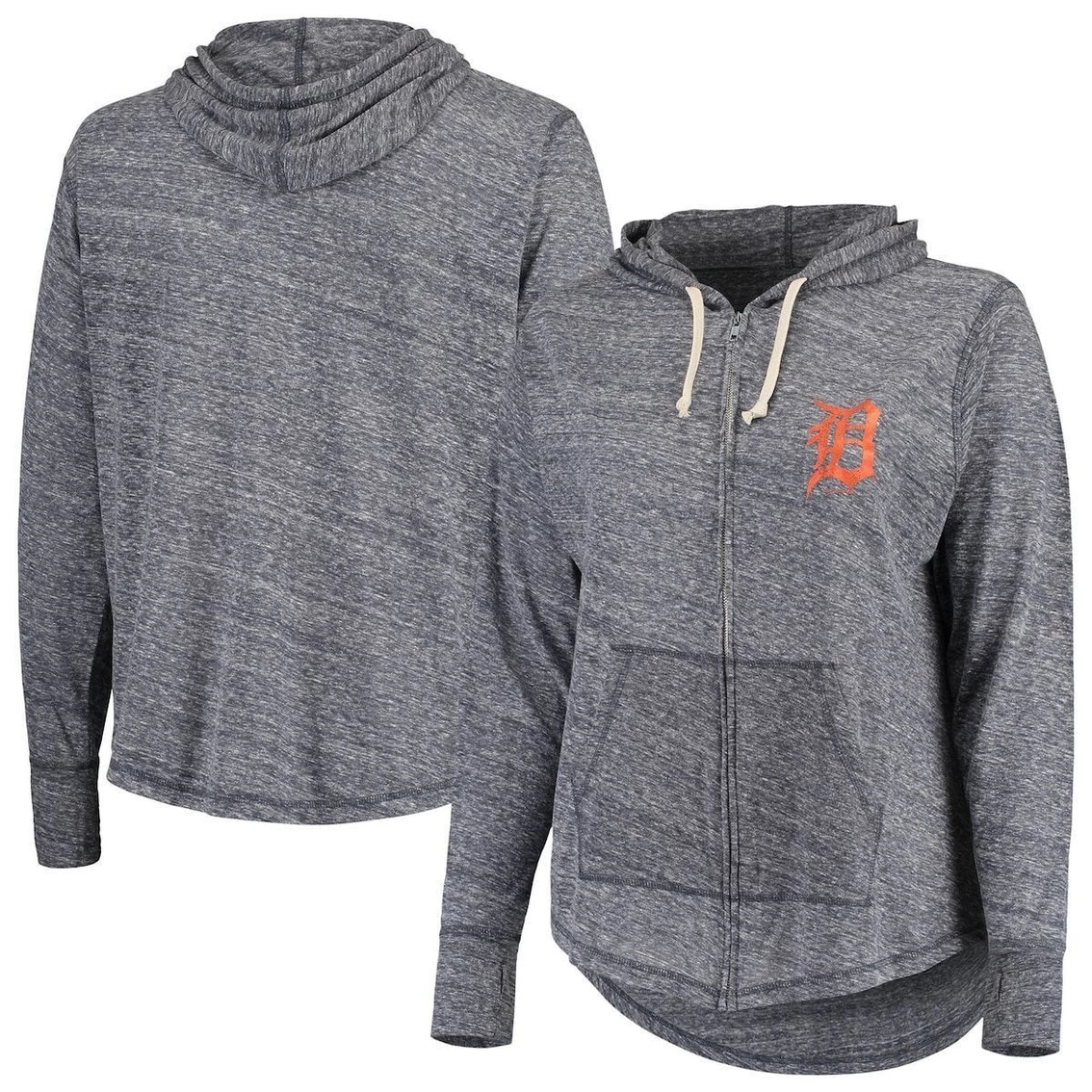 Top 10 β¨ Women's Soft As A Grape Navy Detroit Tigers Plus Size Full-Zip Hoodie β - Image 2