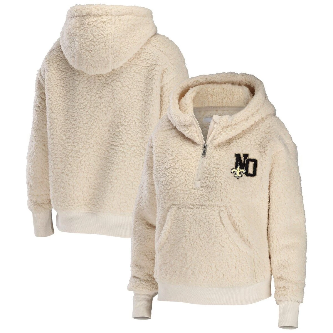 Brand new π Women's WEAR By Erin Andrews Cream New Orleans Saints Sherpa Half-Zip Hoodie βοΈ - Image 2