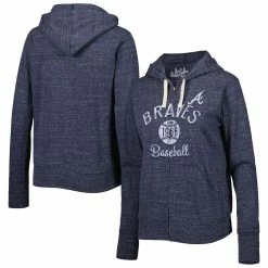 Brand new 🌟 Women's Touch Navy Atlanta Braves Training Camp Tri-Blend Full-Zip Hoodie 🧨