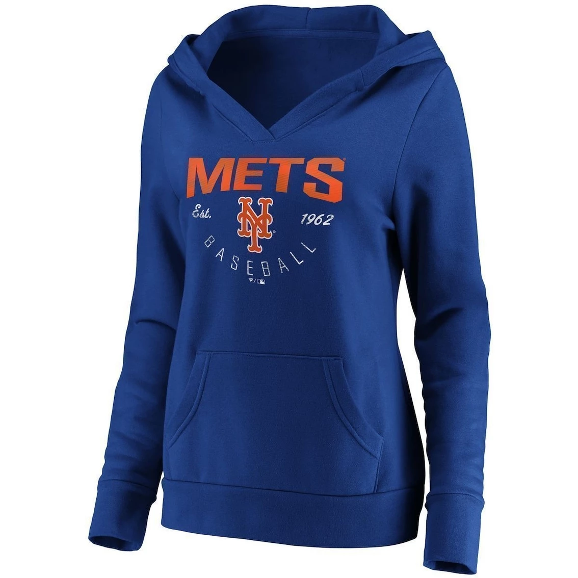 Best Sale ⨠Women's Fanatics Branded Royal New York Mets Core Live For It V-Neck Pullover Hoodie 𧨠- Image 3
