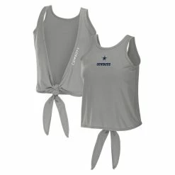 Flash Sale ⭐ Women's WEAR By Erin Andrews Gray Dallas Cowboys Open Back Twist Tie Tank Top 🥰