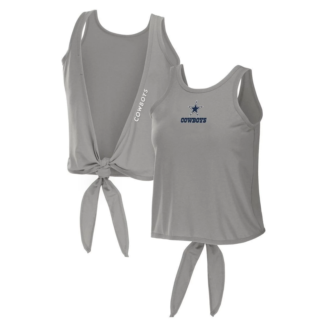 Flash Sale β Women's WEAR By Erin Andrews Gray Dallas Cowboys Open Back Twist Tie Tank Top π₯°